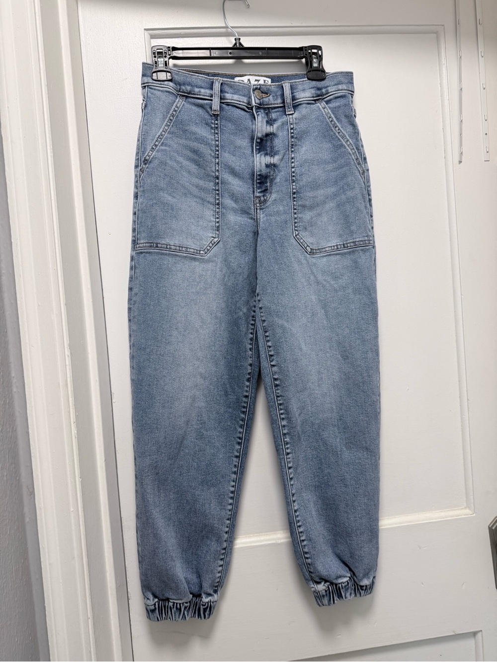 High Rise Ankle Denim Joggers